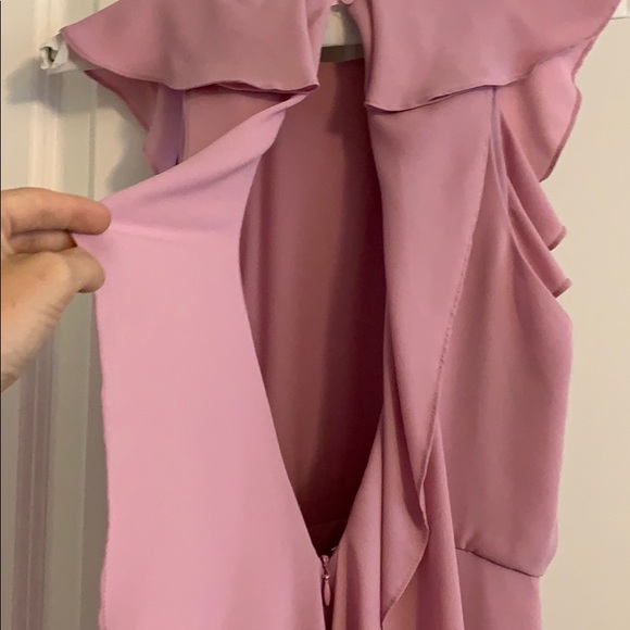 Pink BCBG formal dress with open back and ruffles - Picture 4 of 8